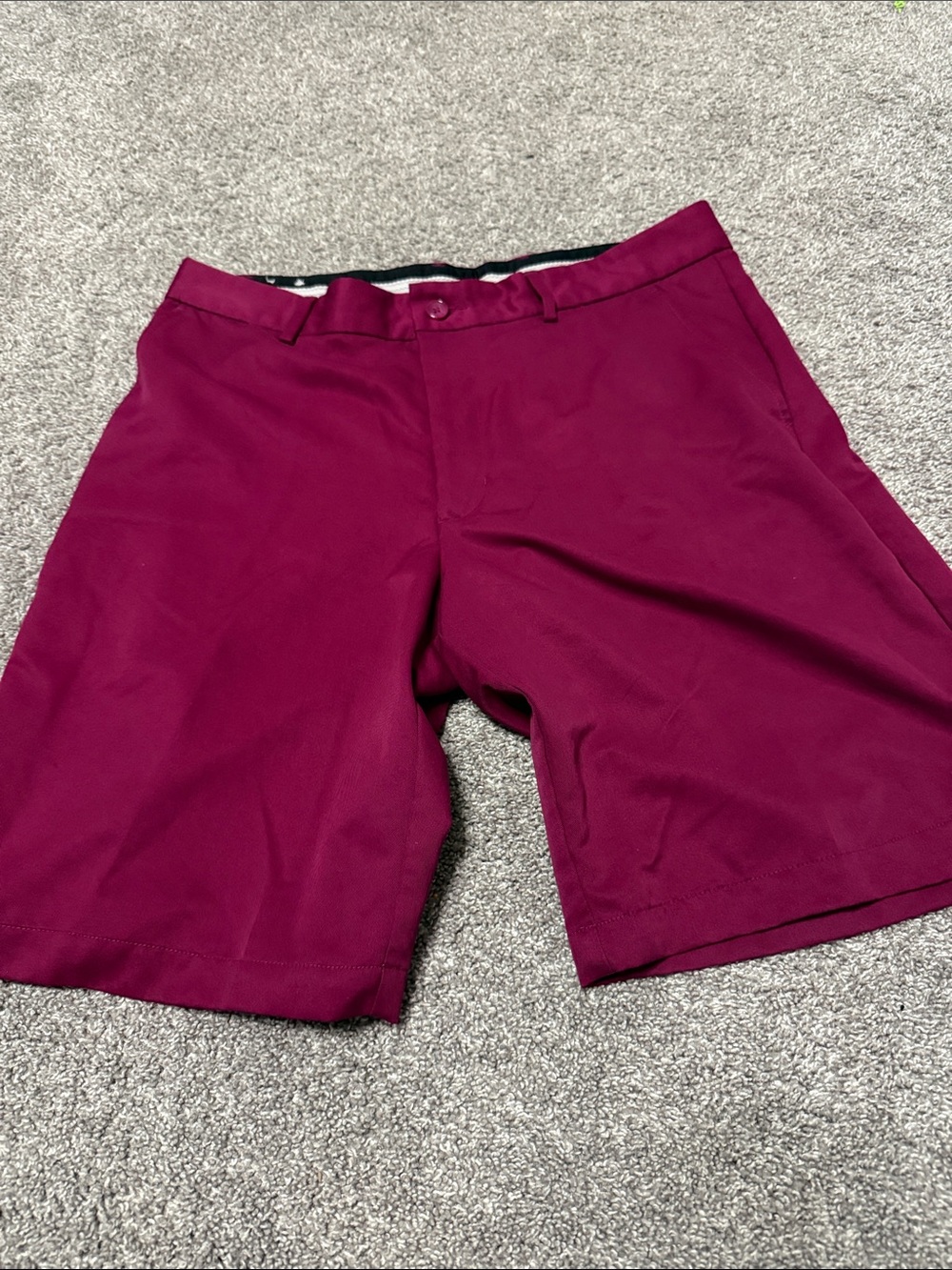 Greg Norman Collection Men's Burgundy Flat Front Golf Shorts
